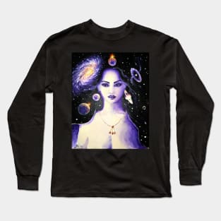 The universe in her hair Long Sleeve T-Shirt